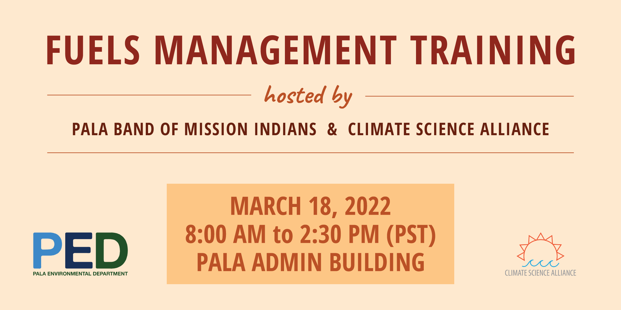 Pala Band of Mission Indians PBMI California Pala Environmental Department PED Climate Science Alliance Training