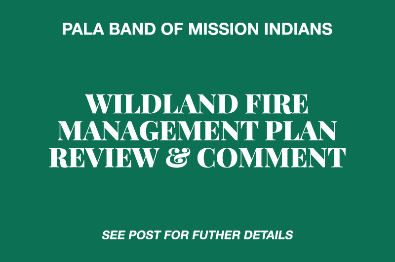 Pala Environmental Department Climate Change PED Wildland Fire Management Plan WFMP